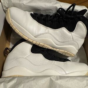 White and Black High-Top Sneakers